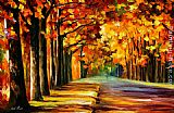 Abbey in an Oak Forest Paintings - OAK ALLEY by Leonid Afremov
